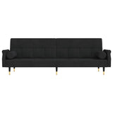 NNEVL Sofa Bed with Cushions Black Velvet