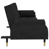 NNEVL Sofa Bed with Cushions Black Velvet
