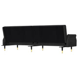 NNEVL Sofa Bed with Cushions Black Velvet