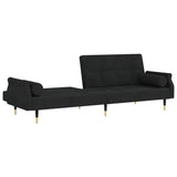 NNEVL Sofa Bed with Cushions Black Velvet