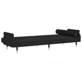 NNEVL Sofa Bed with Cushions Black Velvet