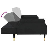 NNEVL Sofa Bed with Cushions Black Velvet