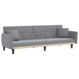 NNEVL Sofa Bed with Cup Holders Light Grey Fabric