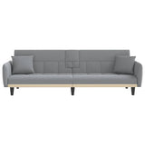NNEVL Sofa Bed with Cup Holders Light Grey Fabric