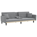 NNEVL Sofa Bed with Cup Holders Light Grey Fabric