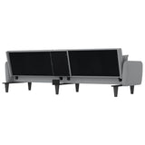 NNEVL Sofa Bed with Cup Holders Light Grey Fabric