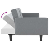 NNEVL Sofa Bed with Cup Holders Light Grey Fabric