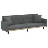 NNEVL Sofa Bed with Cushions Dark Grey Fabric