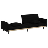 NNEVL Sofa Bed with Cushions Black Fabric