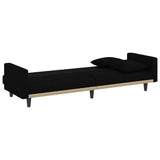 NNEVL Sofa Bed with Cushions Black Fabric