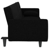 NNEVL Sofa Bed with Cushions Black Fabric