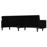 NNEVL Sofa Bed with Cushions Black Fabric