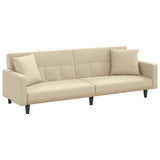 NNEVL Sofa Bed with Cushions Cream Fabric