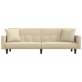 NNEVL Sofa Bed with Cushions Cream Fabric