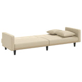 NNEVL Sofa Bed with Cushions Cream Fabric