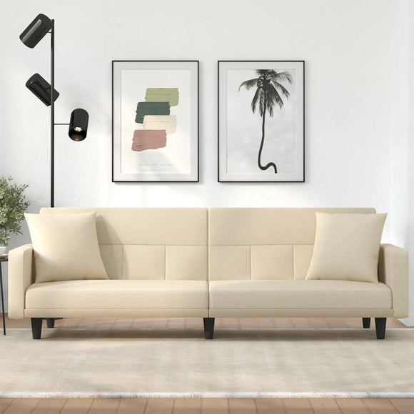 NNEVL Sofa Bed with Cushions Cream Fabric