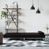NNEVL Sofa Bed with Cup Holders Black Faux Leather