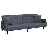 NNEVL Sofa Bed with Armrests Dark Grey Velvet