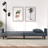 NNEVL Sofa Bed with Armrests Dark Grey Velvet
