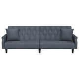 NNEVL Sofa Bed with Armrests Dark Grey Velvet