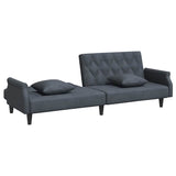 NNEVL Sofa Bed with Armrests Dark Grey Velvet