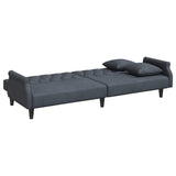 NNEVL Sofa Bed with Armrests Dark Grey Velvet