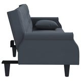 NNEVL Sofa Bed with Armrests Dark Grey Velvet