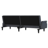 NNEVL Sofa Bed with Armrests Dark Grey Velvet