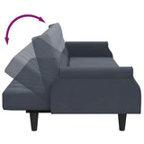 NNEVL Sofa Bed with Armrests Dark Grey Velvet