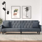 NNEVL Sofa Bed with Armrests Dark Grey Velvet