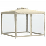 NNEVL Gazebo with Double Roof Cream 3x3x2.68 m Fabric