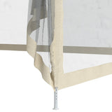 NNEVL Gazebo with Double Roof Cream 3x3x2.68 m Fabric