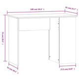 NNEVL Desk Black 100x55x75 cm Engineered Wood