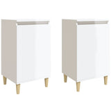 NNEVL Bedside Cabinets 2 pcs High Gloss White 40x35x70 cm Engineered Wood