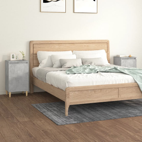NNEVL Bedside Cabinets 2 pcs Concrete Grey 40x35x70 cm Engineered Wood