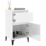 NNEVL Bedside Cabinets 2 pcs High Gloss White 40x35x70 cm