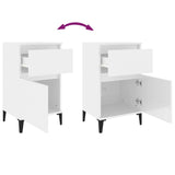 NNEVL Bedside Cabinets 2 pcs High Gloss White 40x35x70 cm