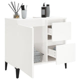 NNEVL Bathroom Cabinet High Gloss White 65x33x60 cm Engineered Wood
