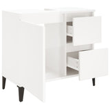 NNEVL Bathroom Cabinet High Gloss White 65x33x60 cm Engineered Wood