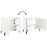 NNEVL Bathroom Cabinet High Gloss White 65x33x60 cm Engineered Wood