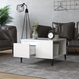 NNEVL Coffee Table High Gloss White 55x55x36.5 cm Engineered Wood