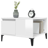 NNEVL Coffee Table High Gloss White 55x55x36.5 cm Engineered Wood