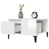 NNEVL Coffee Table High Gloss White 55x55x36.5 cm Engineered Wood