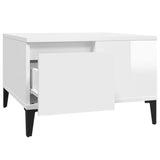 NNEVL Coffee Table High Gloss White 55x55x36.5 cm Engineered Wood