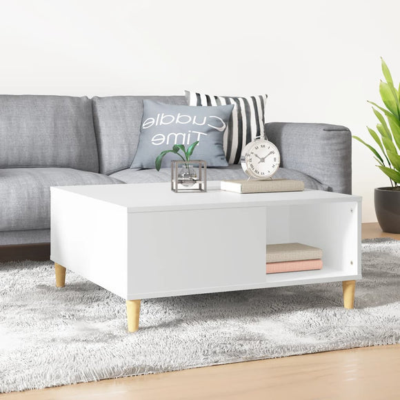 NNEVL Coffee Table White 80x80x36.5 cm Engineered Wood