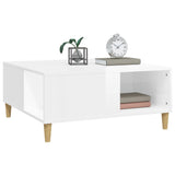 NNEVL Coffee Table High Gloss White 80x80x36.5 cm Engineered Wood