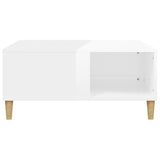 NNEVL Coffee Table High Gloss White 80x80x36.5 cm Engineered Wood