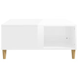 NNEVL Coffee Table High Gloss White 80x80x36.5 cm Engineered Wood