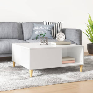 NNEVL Coffee Table High Gloss White 80x80x36.5 cm Engineered Wood