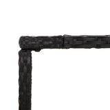 NNEVL Bar Table with Glass Top Black 180x70x110 cm Poly Rattan